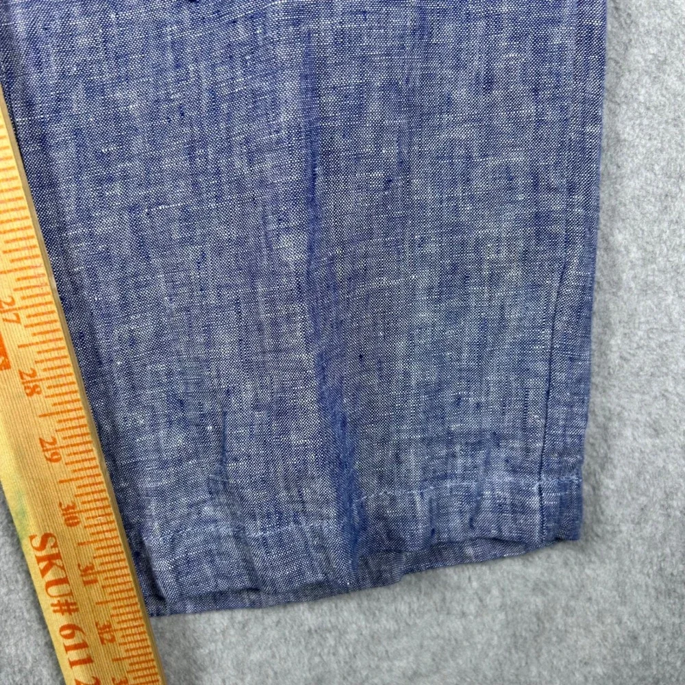 Tasso Elba pants men's 36x32 100 linen  summer resort luxury blue